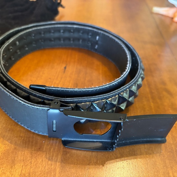 Emerson Fry Stud Black Leather Belt